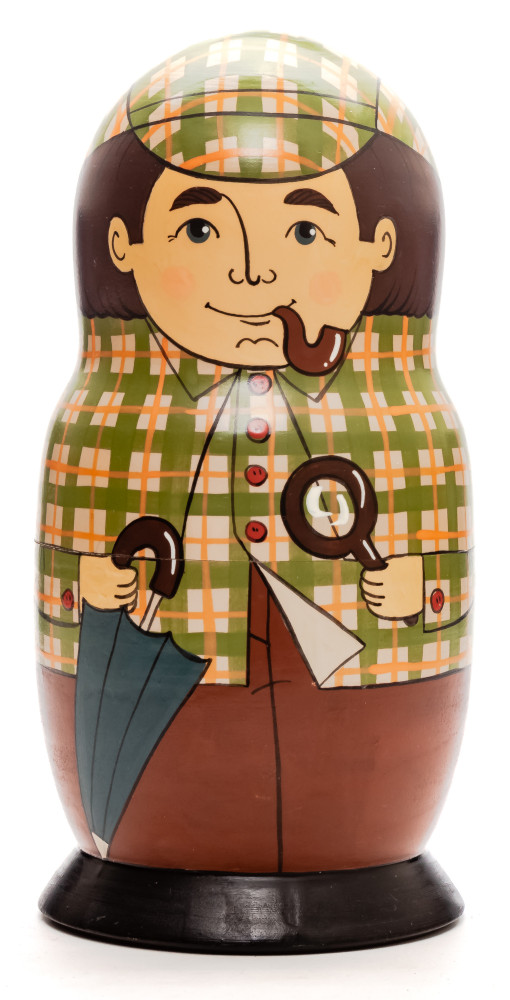 Shop Exclusive Nesting Dolls 160 mm Sherlock Holmes hand painted Traditional Russian Wooden Matryoshka doll 5 pcs (by Igor Malyutin) online at Skazka.site | Eligible for fast shipping and free returns. 160 mm Sherlock Holmes hand painted Traditional Russian Wooden Matryoshka doll 5 pcs (by Igor Malyutin)