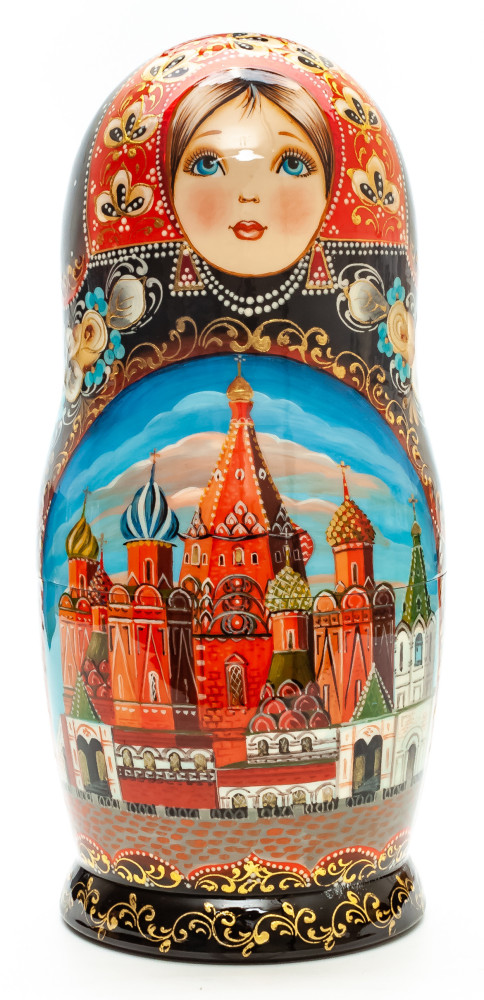 280mm Moscow Saint Basil Cathedral hand painted Matryoshka round Doll 10pcs (by A Studio)