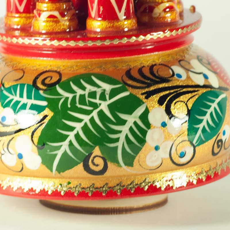 230 mm Saint Basil's Cathedral Khokhloma Art hand painted Wooden Music Box (by Nightingale Crafts)