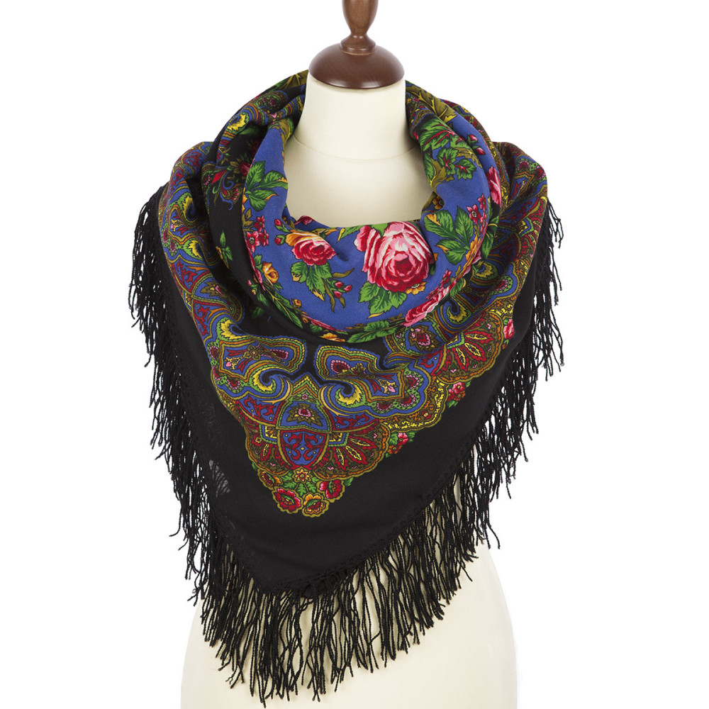 Shop Woolen Scarves with Woolen Fringe 146x146 cm 146x146 mm Slavic Holidays Woolen Shawl with Woolen Fringe Pavlovo Posad Manufactory online at Skazka.site | Eligible for fast shipping and free returns. 146x146 mm Slavic Holidays Woolen Shawl with Woolen Fringe Pavlovo Posad Manufactory