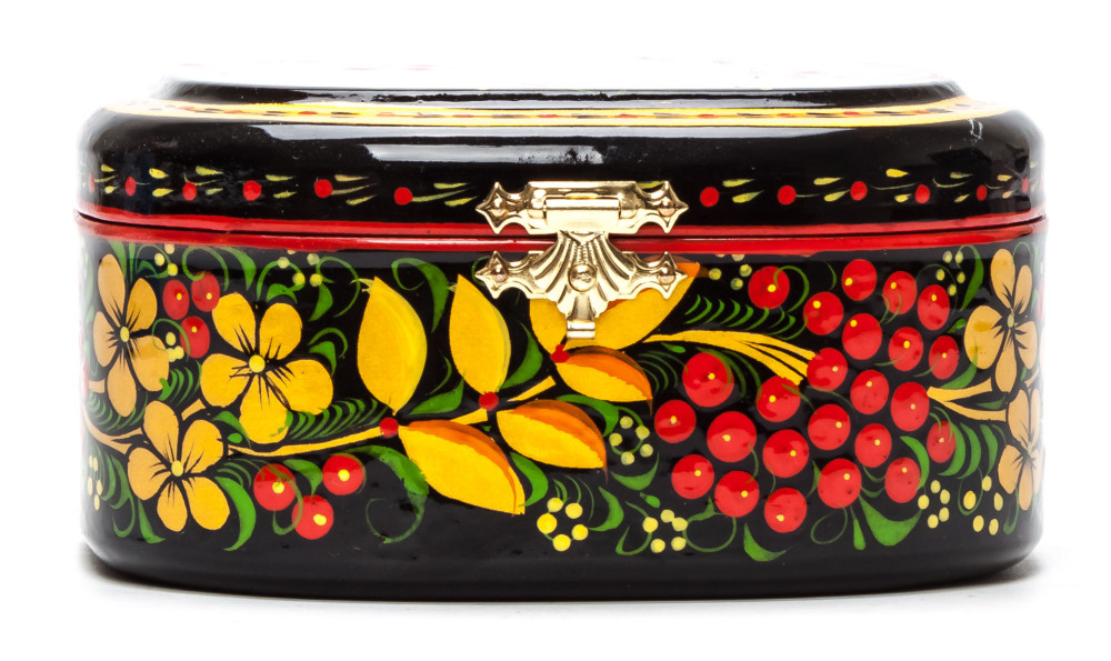 120x100 mm Khokhloma Painting Jewellery Wooden Box