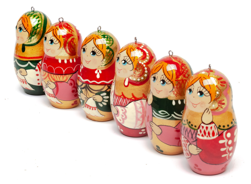 Russian Kokoshnik Dolls Christmas Ornaments