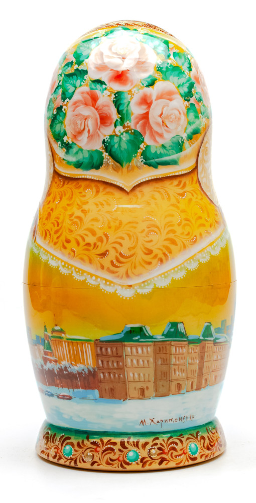 220 mm Moscow Saint Basil Cathedral hand painted Wooden Matryoshka doll 7 pcs (by A Studio)
