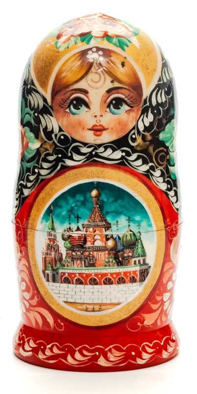 160 mm Moscow Saint Basil Cathedral hand painted Matryoshka Doll 5pcs (by Skazka)