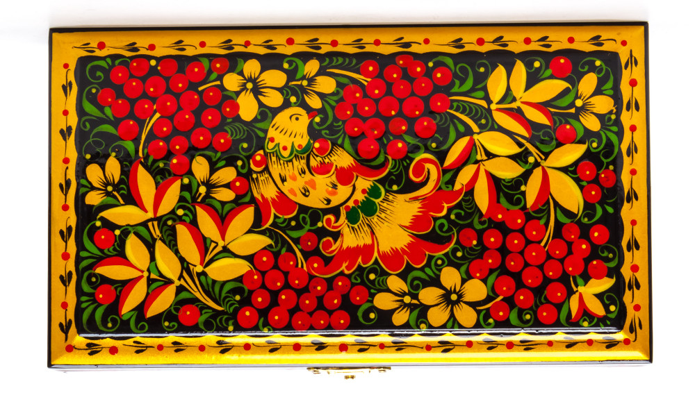 180x100 mm Khokhloma Painting Jewellery Wooden Box