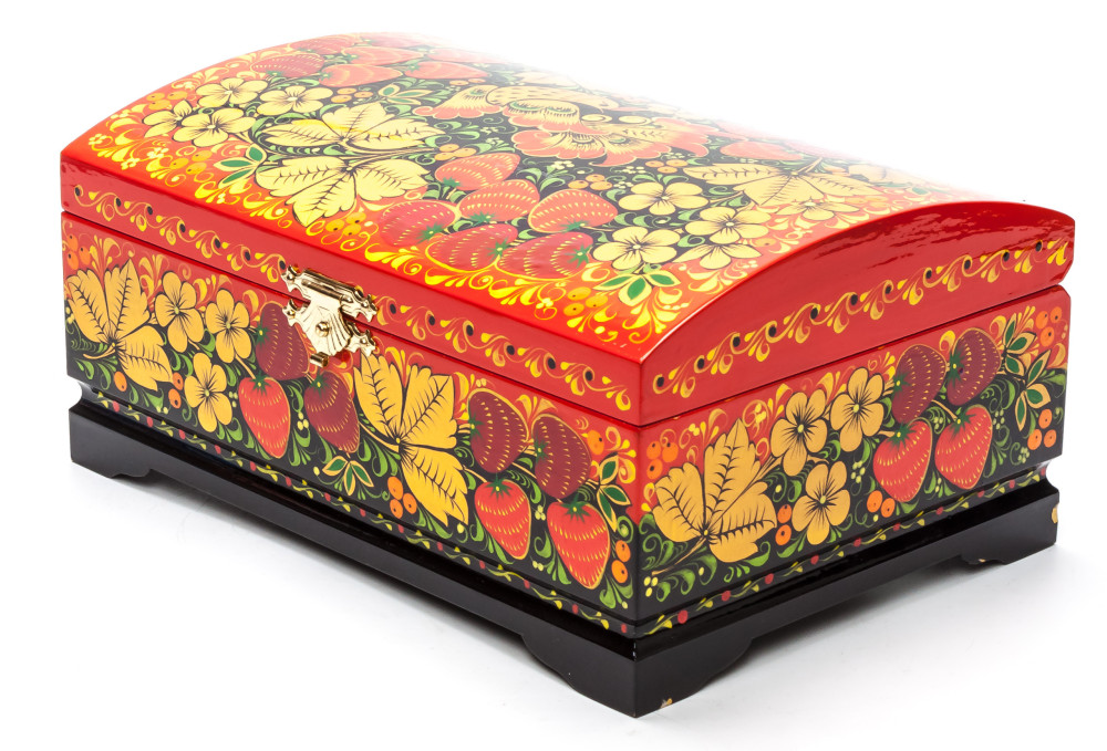 200x140 mm Khokhloma Painting Jewellery Wooden Box