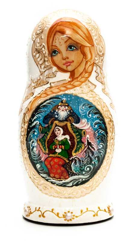 180 mm Morozko handpainted Wooden Matryoshka Doll 5 pcs (by Sheherazade)
