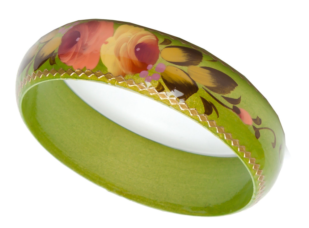 80x20 mm Zhostovo Hand Painted Bracelet (by Lada Workshop)