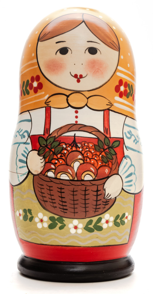 Shop Exclusive Nesting Dolls 160 mm Maiden with a Basket of Berries and Mushrooms hand painted Traditional Russian Wooden Matryoshka doll 5 pcs (by Igor Malyutin) online at Skazka.site | Eligible for fast shipping and free returns. 160 mm Maiden with a Basket of Berries and Mushrooms hand painted Traditional Russian Wooden Matryoshka doll 5 pcs (by Igor Malyutin)