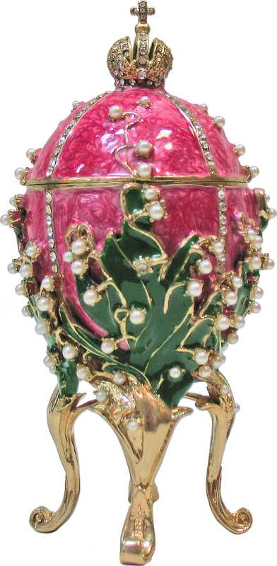155 mm The Lilies of the Valley Pink Easter Egg