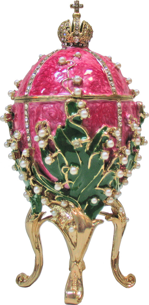 155 mm The Lilies of the Valley Pink Easter Egg