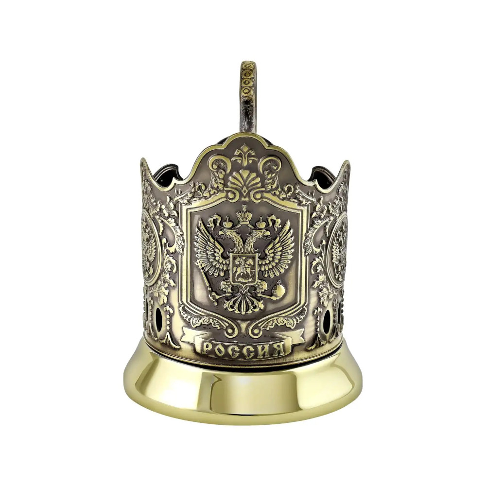 Coat of arms of the Russian Federation pure brass tea glass holder