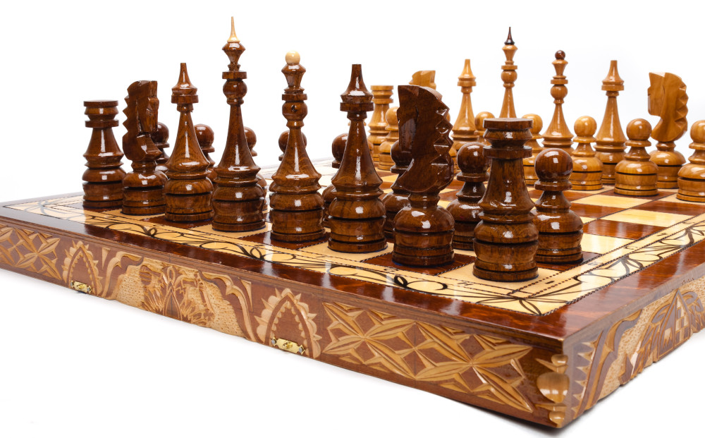390x390 mm The Mongol Сonquest of Kievan Rus' handpainted figures on wooden Chess Board (by Fyodor Chess Studio)