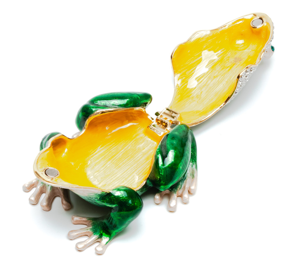 50 mm Frog with the Rhinestones Big Jewellery Box