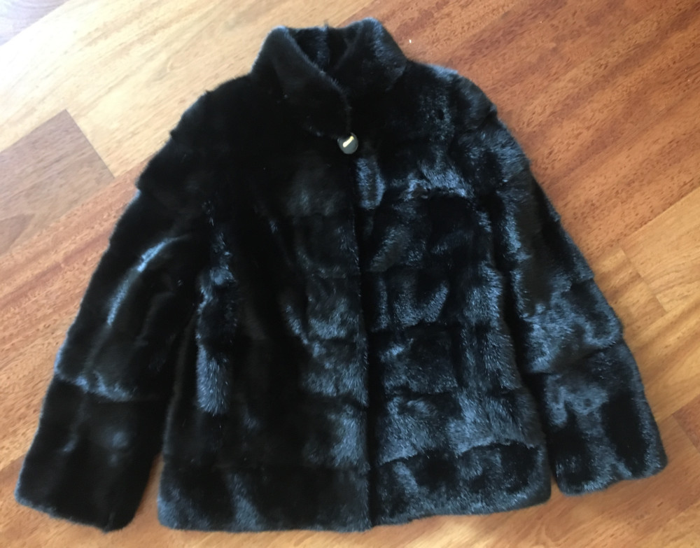 70x120 Black color Mink Coat
