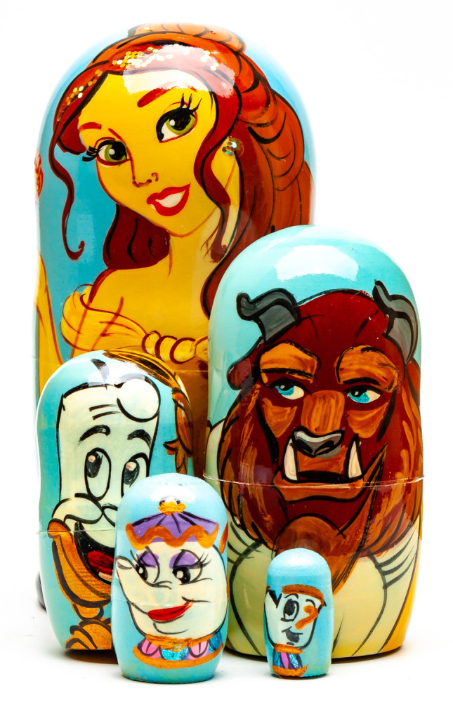 110mm The Beauty Hand Painted Matryoshka Doll 5 pcs (by Konstantin Crafts)