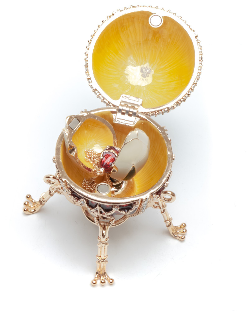 80 mm Burgundy Easter Egg with the Flower and the Pendant