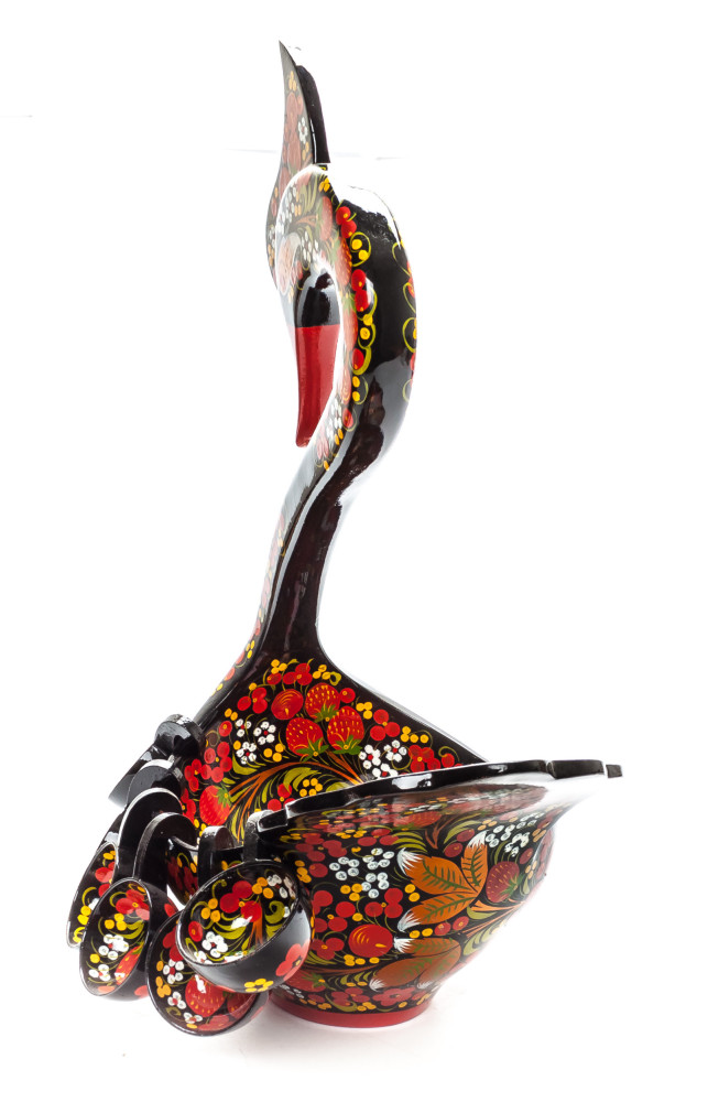 170x280 mm Duck Khokhloma hand painted wooden Ladle for Wine with small Ladles