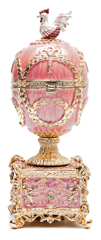 150 mm pink Music Easter Egg with the Clock