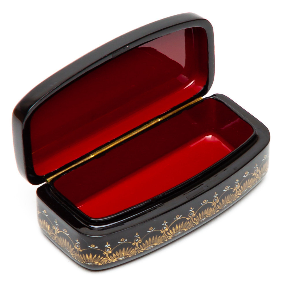 80x40mm The Fisherman hand painted lacquered box from Palekh (by Pavel Studio)