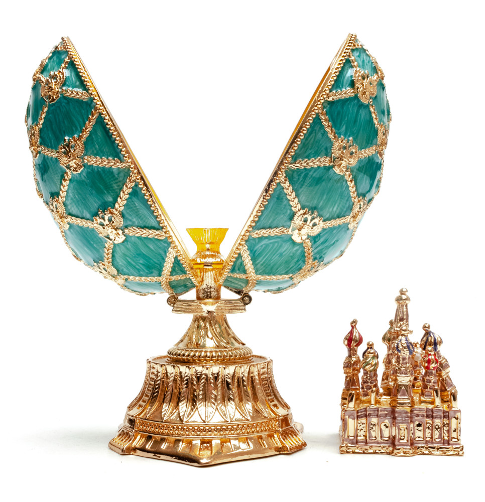 115 mm The Saint Basil Cathedral Easter Egg with the Figure inside