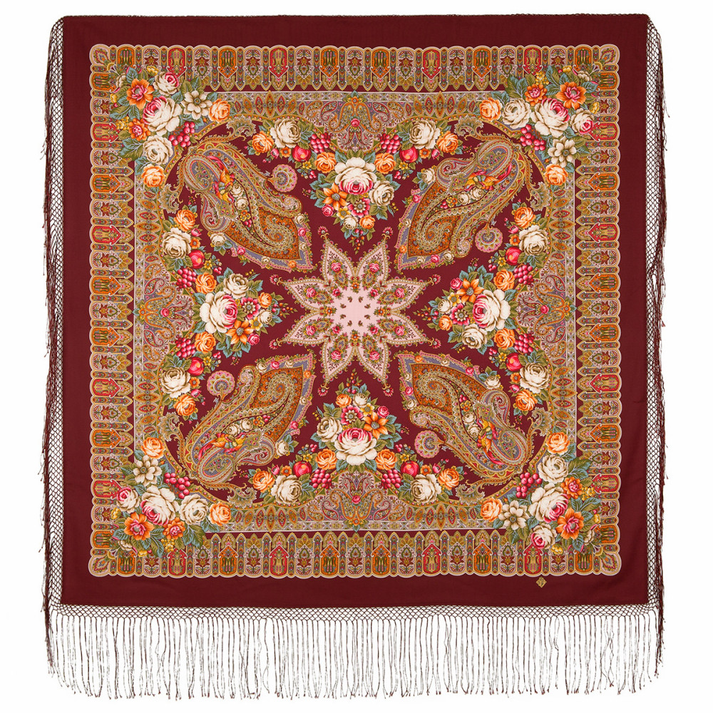 Shop Thick Woolen Fabric Shawls with Silk Fringe 148x148 cm Шаль «Сад дивных снов» online at Skazka.site | Eligible for fast shipping and free returns. Шаль «Сад дивных снов»