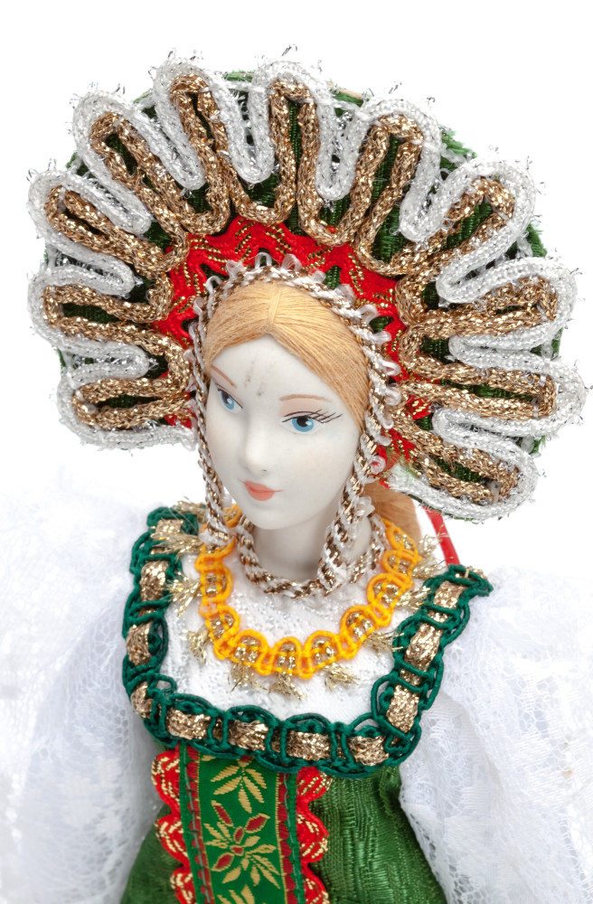 270 mm Russian Girl Doll in a Traditional Dress Porcelain Statue (by Le Russe)