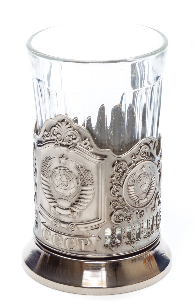 State Emblem of USSR Nickel Plated Brass Tea Glass Holder (by Kolchugino)