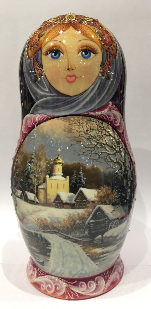 Winter Landscape Matryoshka Doll 5pcs