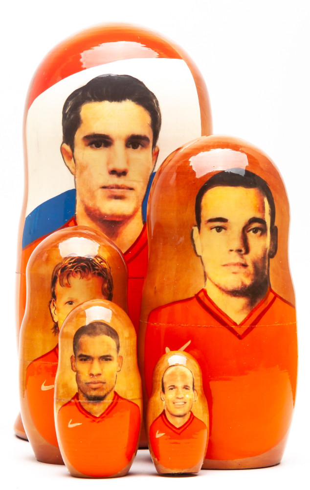 1800mm Van Persie from Netherlands Hand Painted Matryoshka Doll 5 pcs (by Konstantin Studio)