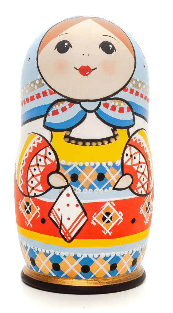5 pcs Russian Family hand painted small Matryoshka Doll (by Sergey Carved Wooden Dolls Studio)