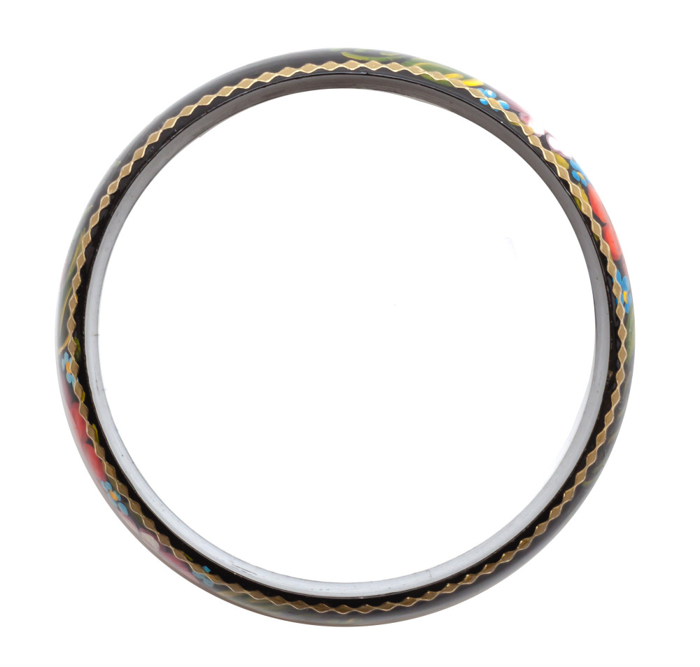 80x20 mm Zhostovo Hand Painted Bracelet (by Lada Workshop)