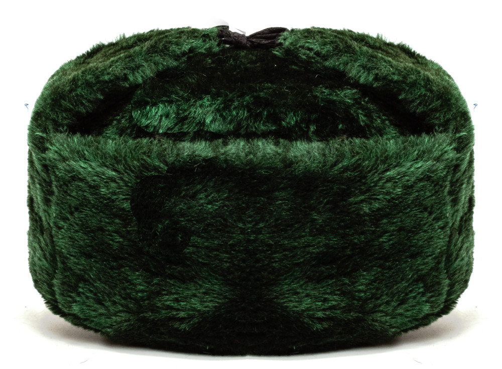 USSR Red Army Fur Ushanka Winter Hat (green, any size)