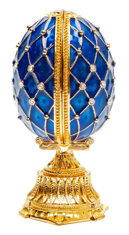 90 mm The Saint Basil Cathedral Blue Easter Egg with a Figure inside