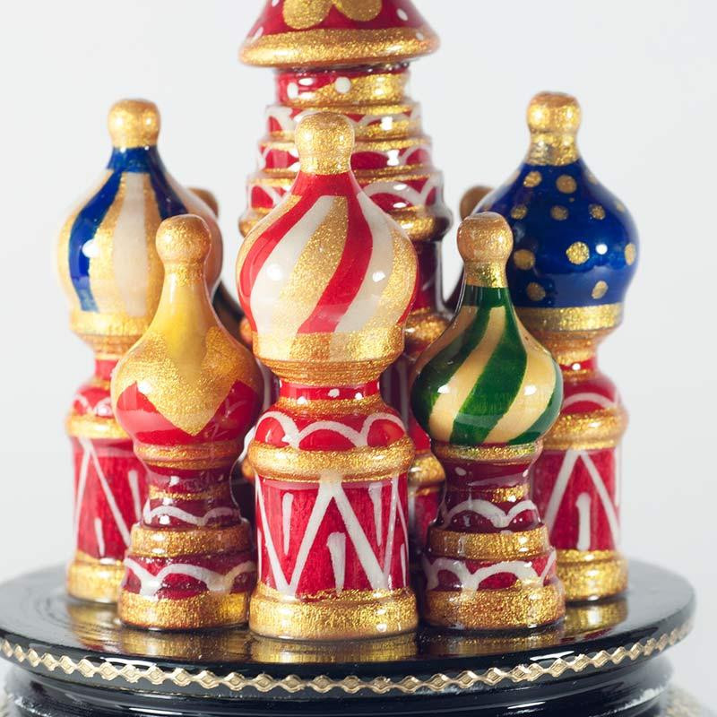 230 mm Saint Basil's Cathedral Bullfinch hand painted Wooden Music Box (by Nightingale Crafts)