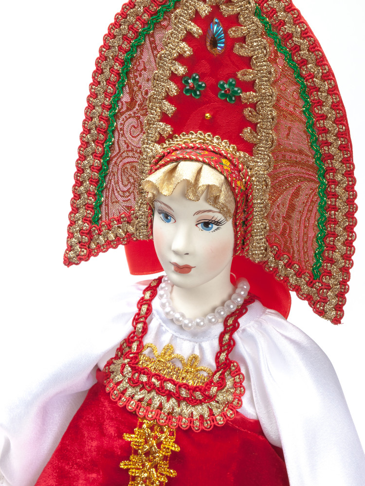 The Princess in a Red Dress hand-sewn Porcelain Doll - 21 Inches