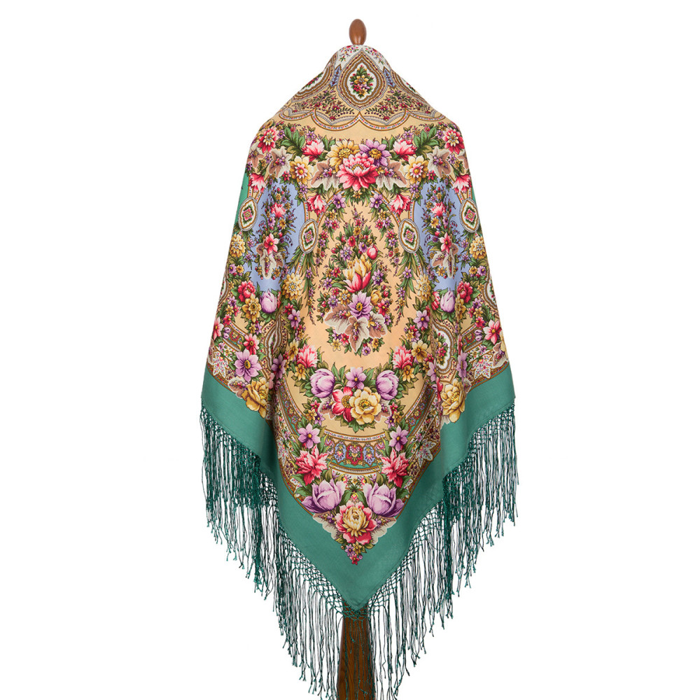 Shop Thick Woolen Fabric Shawls with Silk Fringe 148x148 cm Шаль «Злато-серебро» online at Skazka.site | Eligible for fast shipping and free returns. Шаль «Злато-серебро»