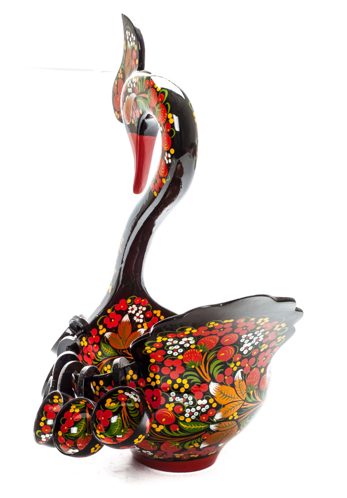 205x310 mm Duck Khokhloma hand painted wooden Ladle for Wine with small Ladles