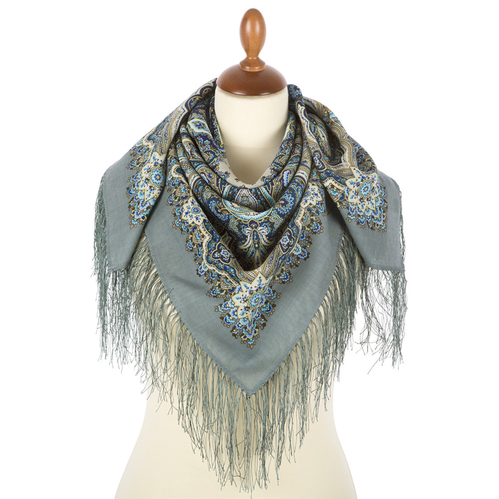 Shop Woolen Scarves with Silk Fringe 89x89 cm Платок «Розмарин» online at Skazka.site | Eligible for fast shipping and free returns. Платок «Розмарин»