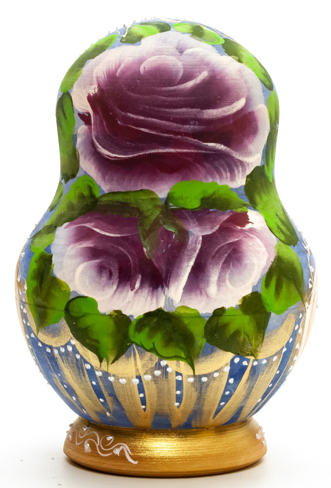 140mm Maiden with Balalaika hand painted Matryoshka round Doll 10pcs (by Skazka)