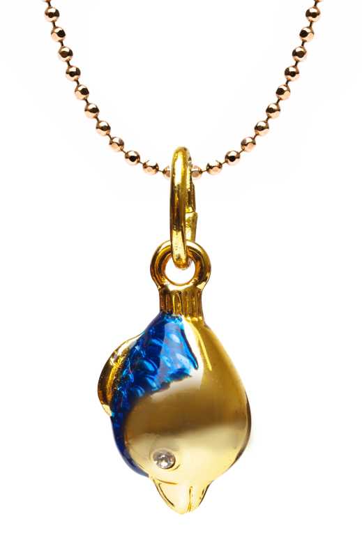 Dolphin Small Blue Egg Pendant