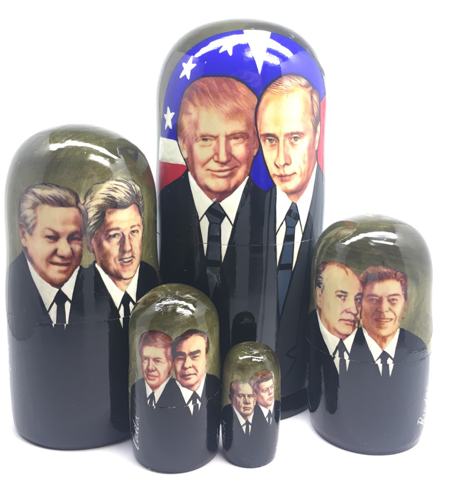 Putin and Trump Matryoshka Doll 5pcs Big
