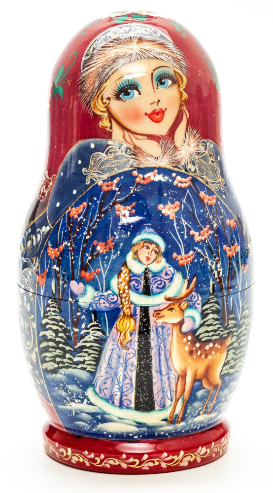 Shop Exclusive Nesting Dolls 160 mm Russian Fairytale hand painted on Wooden Matryoshka doll 5 pcs (by Valeria Crafts) online at Skazka.site | Eligible for fast shipping and free returns. 160 mm Russian Fairytale hand painted on Wooden Matryoshka doll 5 pcs (by Valeria Crafts)