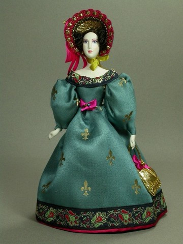 Russian Girl hand made Porcelain Doll in a 19th century Dress - 11 Inches (by Le Russe)