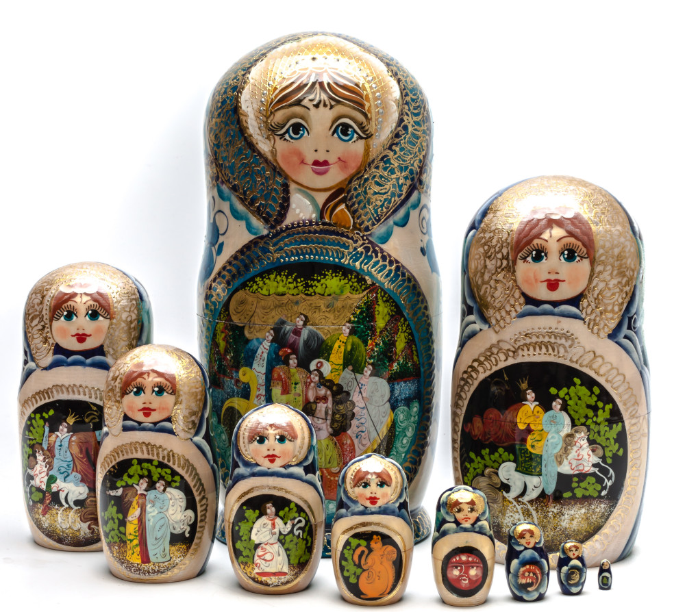 Shop Exclusive Nesting Dolls 260 mm Russian Fairytale handpainted Wooden Matryoshka Doll 10 pcs (by Valery Crafts) online at Skazka.site | Eligible for fast shipping and free returns. 260 mm Russian Fairytale handpainted Wooden Matryoshka Doll 10 pcs (by Valery Crafts)