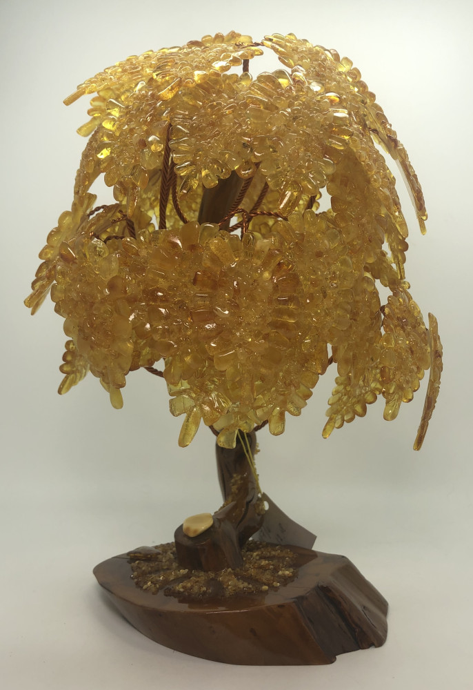 300 mm Amber Jewelry Tree with Leaves (by Russian Amber)