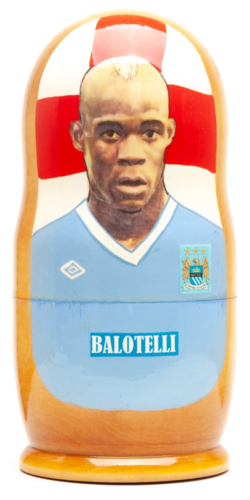180mm Mario Balotelli from Machester City Hand Painted Matryoshka Doll 5 pcs (by Konstantin Studio)