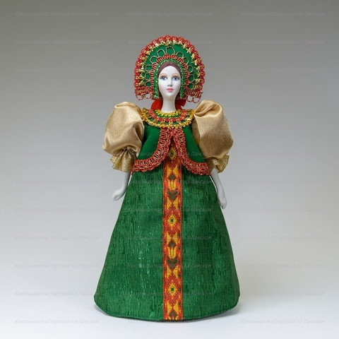 Russian Beauty hand made Porcelain Doll in Kokoshnik - 11 Inches (by Le Russe)