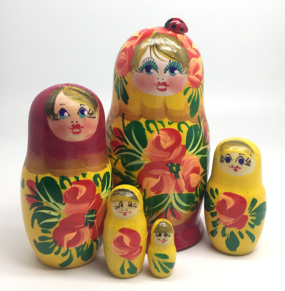 Flowers Art Matryoshka Doll 5pcs