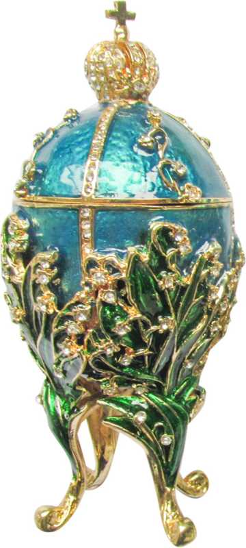 130 mm The Lilies of the Valley Blue Easter Egg